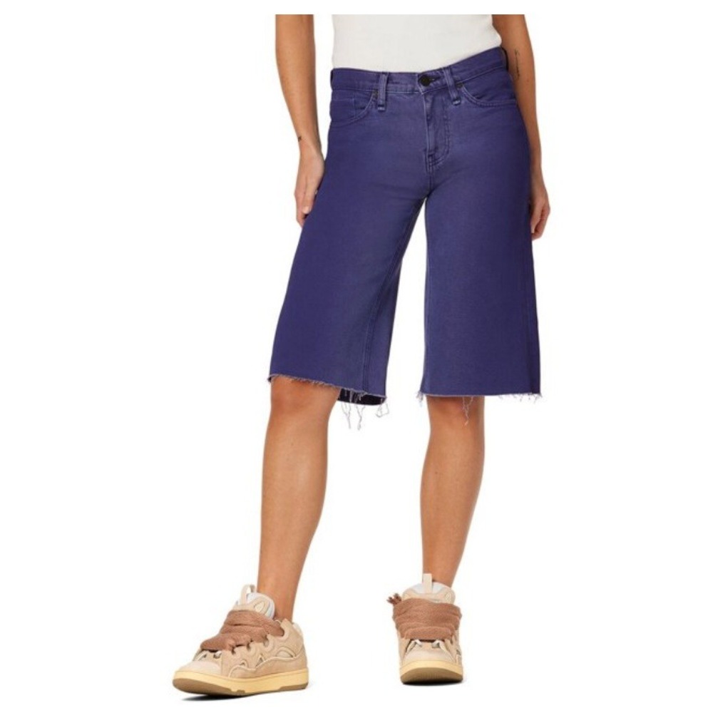 HUDSON Freya Wide Leg Cropped Jeans Short‎ Distressed Purple Size 28 Streetwear